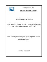 Tóm tắt luận văn Thạc sĩ Quản trị kinh doanh: Tạo động lực cho người lao động tại công ty TNHH MTV YURI ABC Đà Nẵng