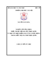 Luận án tiến sĩ Y học: Nghiên cứu ứng dụng  phẫu thuật nội soi cắt thực quản  và nạo vét hạch rộng hai vùng (ngực-bụng)  trong điều trị ung thư thực quản