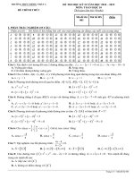 Đề thi học kì 2 môn Toán 10 năm 2018-2019 có đáp án - Trường THPT Thống Nhất A