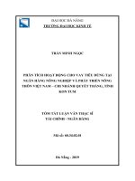 Tóm tắt luận văn Thạc sĩ Quản trị kinh doanh: Phân tích hoạt động cho vay tiêu dùng tại Ngân hàng No & PTNT Việt Nam – Chi nhánh Quyết Thắng, tỉnh Kon Tum