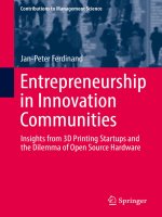 Entrepreneurship in innovation communities insights from 3d printing startups and the dilemma of open source hardware 