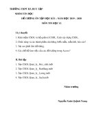 Đề cương ôn tập học kì 1 môn Tin học 12 năm 2019-2020 - Trường THPT Hà Huy Tập