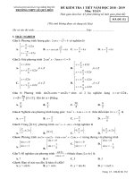 Đề kiểm tra 1 tiết Đại số Giải tích 11 chương 1 năm 2018-2019 có đáp án - Trường THPT Lê Quý Đôn