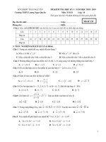 Đề thi học kì 1 môn Toán 10 năm 2018-2019 có đáp án - Trường THPT Lương Ngọc Quyến