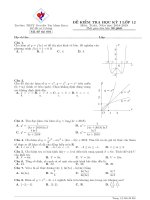Đề thi học kì 1 môn Toán 12 năm 2018-2019 - Trường THPT Nguyễn Thị Minh Khai