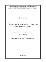 Summary of Doctoral dissertation: Study on punching shear capacity of prestress flat slabs