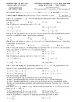 Đề thi học kì 1 môn Toán 11 năm 2018-2019 có đáp án - Sở GD&ĐT Bà Rịa - Vũng Tàu