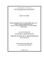 Luận văn Thạc sỹ ngành Quản trị kinh doanh: Đánh giá hiệu quả của hệ thống quản lý chất lượng ISO 9001:2015 tại Chi cục Đăng kiểm số 10 - Cục Đăng kiểm Việt Nam