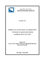 Tóm tắt luận văn Thạc sĩ Quản trị kinh doanh: Nghiên cứu sự hài lòng của bệnh nhân với dịch vụ khám chữa bệnh tại Bệnh viện C Đà Nẵng