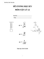 Đề cương ôn tập học kì 1 môn Vật lí 12 năm 2019-2020 - Trường THPT Yên Hòa