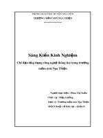 Sáng kiến kinh nghiệm: Chỉ đạo ứng dụng công nghệ thông tin trong trường mầm non Nga Thiện