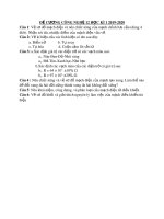 Đề cương ôn tập học kì 1 môn Công nghệ 12 năm 2019-2020 - Trường THPT Hà Huy Tập