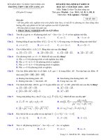 Đề thi học kì 1 môn Toán 10 năm 2018-2019 - Trường THPT chuyên Long An