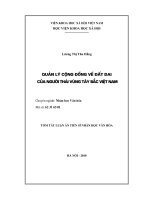 Tóm tắt luận văn Tiến sĩ Nhân học Văn hóa: Quản lý cộng đồng về đất đai của người Thái vùng Tây Bắc Việt Nam