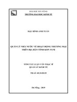 Tóm tắt luận văn Thạc sĩ: Quản lý nhà nước về hoạt động thương mại trên địa bàn tỉnh Kon Tum