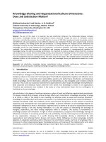 Knowledge sharing and organizational culture dimensions: Does job satisfaction matter?