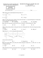 Đề thi học kì 1 môn Toán 12 năm 2018-2019 - Trường THPT Phan Đình Phùng
