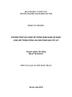 Tóm tắt luận án Tiến sĩ Kỹ thuật: Phương pháp xây dựng hệ thống nhận dạng sử dụng Logic mờ trong phân loại sản phẩm gạch ốp lát