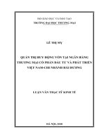 luận văn thạc sĩ quản trị huy động vốn tại ngân hàng thương mại cổ phần đầu tư và phát triển việt nam   chi nhánh hải dương 