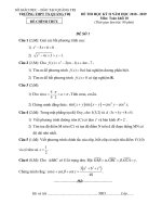 Đề thi học kì 2 môn Toán 10 năm 2018-2019 có đáp án - Trường THPT Thị Xã Quảng Trị