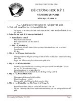 Đề cương ôn tập học kì 1 môn Địa lí 11 năm 2019-2020 - Trường THPT Xuân Đỉnh