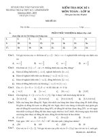 Đề thi học kì 1 môn Toán 10 năm 2018-2019 có đáp án - Trường THCS&THPT M.V Lômônôxốp