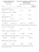Đề kiểm tra giữa HK2 môn Toán 12 năm 2018-2019 có đáp án - Trường THPT Phù Cừ