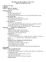 Đề cương ôn tập học kì 1 môn Toán 10 năm 2018-2019 - Trường THPT Hà Huy Tập