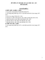 Đề cương ôn tập học kì 1 môn Lịch sử 11 năm 2018-2019 - Trường THPT Đắk Song