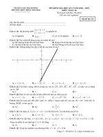 Đề thi học kì 1 môn Toán 10 năm 2018-2019 có đáp án - Trường THPT Đoàn Thượng