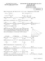 Đề thi thử THPT Quốc gia lần 3 môn Toán 11 năm 2018-2019 có đáp án - Trường THPT Ngô Sĩ Liên