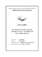 Sáng kiến kinh nghiệm: Một số biện pháp chỉ đạo thực hiện hoạt động chăm sóc - nuôi dưỡng trẻ trong trường mầm non