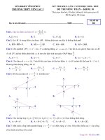 Đề thi KSCL lần 1 môn Toán 10 năm 2018-2019 có đáp án - Trường THPT Yên Lạc 2