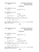 Đề kiểm tra 1 tiết Đại số Giải tích 11 chương 4 năm 2018-2019 có đáp án - Trường THPT thị xã Quảng Trị