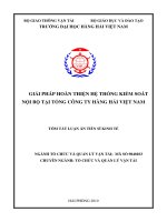 Tóm tắt Luận án tiến sĩ Kinh tế: Giải pháp hoàn thiện hệ thống kiểm soát nội bộ tại tổng công ty hàng hải Việt Nam