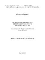 Tóm tắt luận án Tiến sĩ Kiến trúc: Mô hình và giải pháp tổ chức hệ thống không gian xanh khu đô thị mới Hà Nội