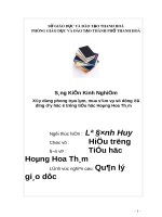 Sáng kiến kinh nghiệm: Xây dựng phong trào làm, mua sắm và sử dụng đồ dùng học tập ở trường tiểu học Hoàng Hoa Thám