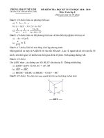 Đề thi học kì 2 môn Toán 8 năm 2018-2019 - Trường THCS Phạm Hồng Thái