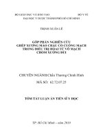 Tóm tắt luận án Tiến sĩ Y học: Góp phần nghiên cứu ghép xương mào chậu có cuống mạch trong điều trị hoại tử vô mạch chỏm xương đùi