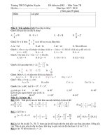 Đề thi học kì 1 môn Toán 7 năm 2017-2018 - Trường THCS Nghiêm Xuyên