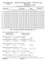Đề thi học kì 2 môn Toán 12 năm 2018-2019 có đáp án - Trường THPT Lê Quý Đôn (Quảng Ngãi)