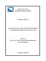 Tóm tắt Luận văn Thạc sĩ Quản trị kinh doanh: Sự hài lòng công việc của nhân viên trong ngành dịch vụ khách sạn tại Đà Nẵng