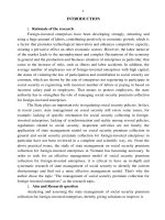 Summary of PhD thesis: The management of social security premium collection for foreign invested enterprises