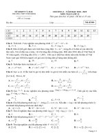 Đề kiểm tra 1 tiết chương 2 Giải tích 12 năm học 2018-2019 - Trường THP Thới Bình