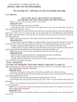 Đề cương ôn tập học kì 1 môn Địa lí 10 năm 2019-2020 - Trường THPT Nguyễn Bỉnh Khiêm