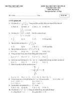 Đề kiểm tra 1 tiết HK1 Đại số 10 năm 2018-2019 có đáp án - Trường THPT Bến Tre