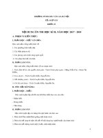 Đề cương ôn tập học kì 2 môn Ngữ văn 10 năm 2017-2018 - Trường THPT Hai Bà Trưng