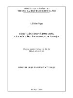 Tóm tắt luận văn Tiến sĩ Kỹ thuật: Tính toán tĩnh và dao động của kết cấu tấm Composite áp điện