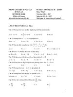 Đề thi học kì 2 môn Toán 8 năm 2016-2017 có đáp án - Phòng GD&ĐT Thành phố Tân An (Đề đề nghị)