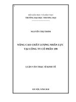 luận văn thạc sĩ nâng cao chất lượng nhân lực tại công ty cổ phần 199 (2) 